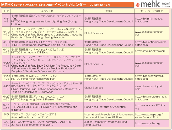 MEHK イベントカレンダー